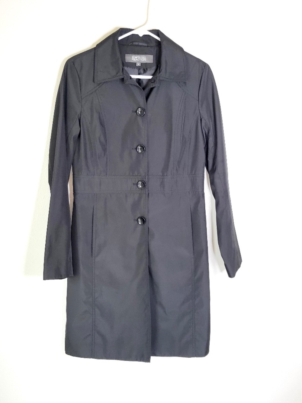 Kenneth Cole Reaction Black Trench Coat - SZ S